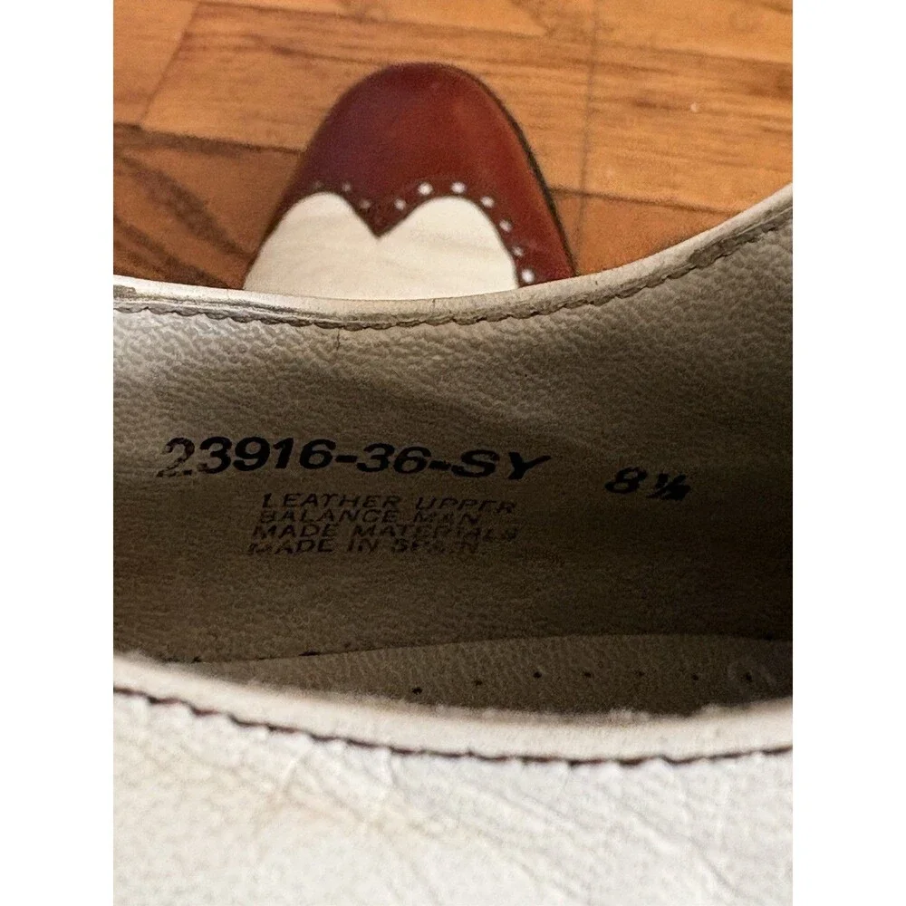 Stacy Adams True Saddle Oxford Leather Oxfords Spectator Shoes Size 8.5 Vintage